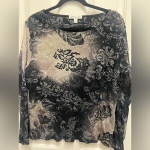 Catherine Malandrino Black and Cream Women's Top